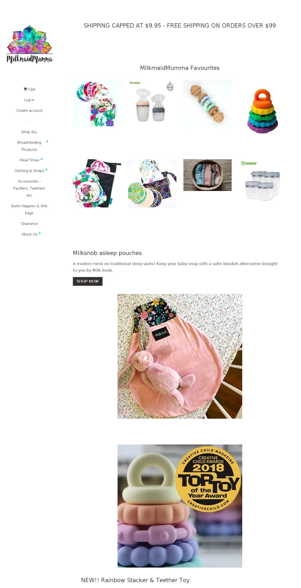 milkmaidmumma.com shopify website screenshot