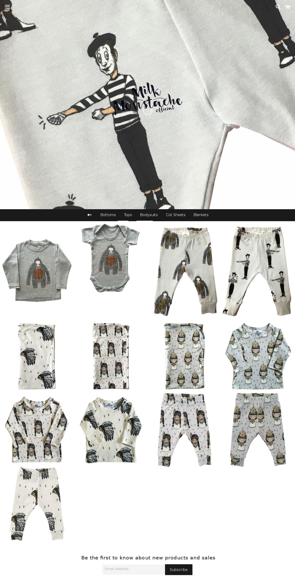 milkmoustacheapparel.com shopify website screenshot