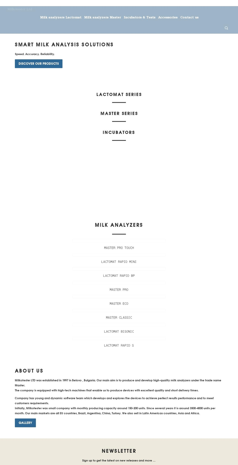 milkotester.com shopify website screenshot