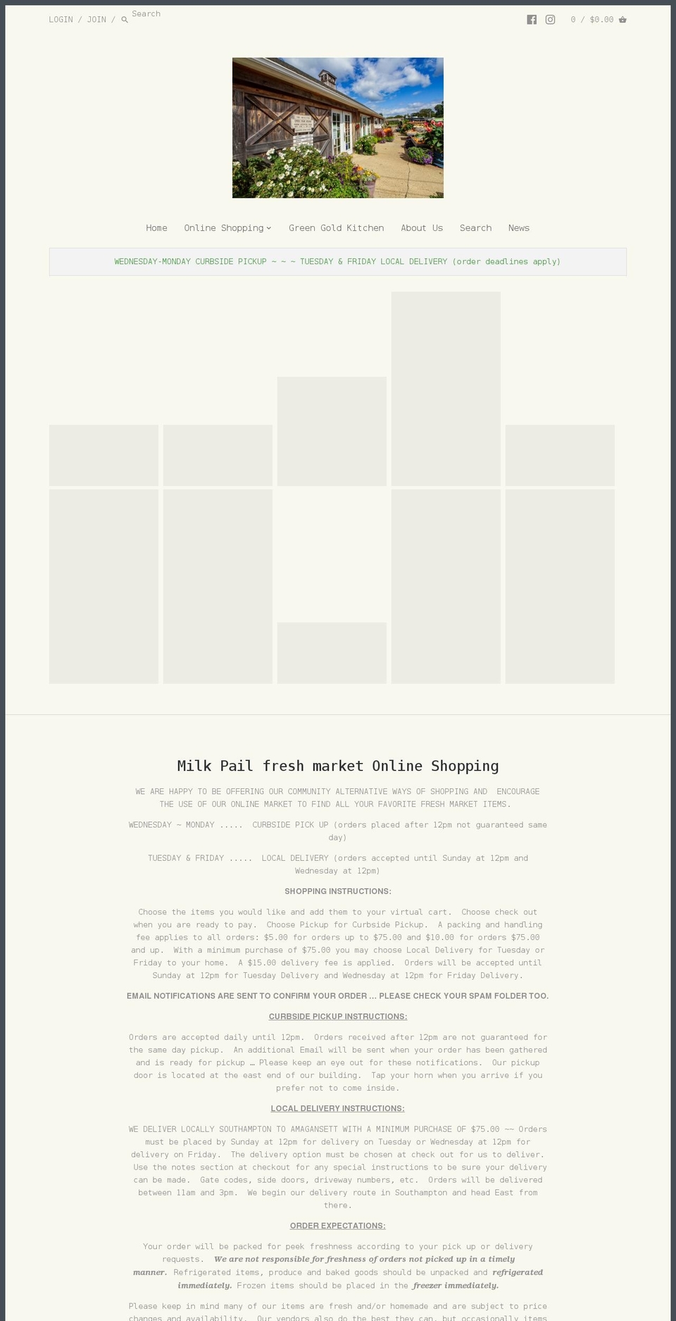 milkpailfreshmarket.com shopify website screenshot