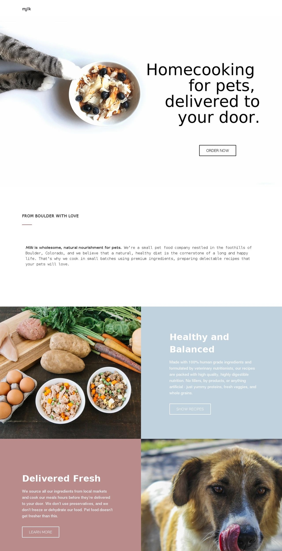 milkpetfoods.com — Shopify storefront screenshot