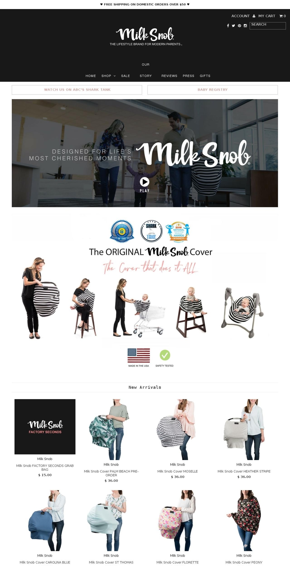 Expanse Shopify theme site example milksnob.com