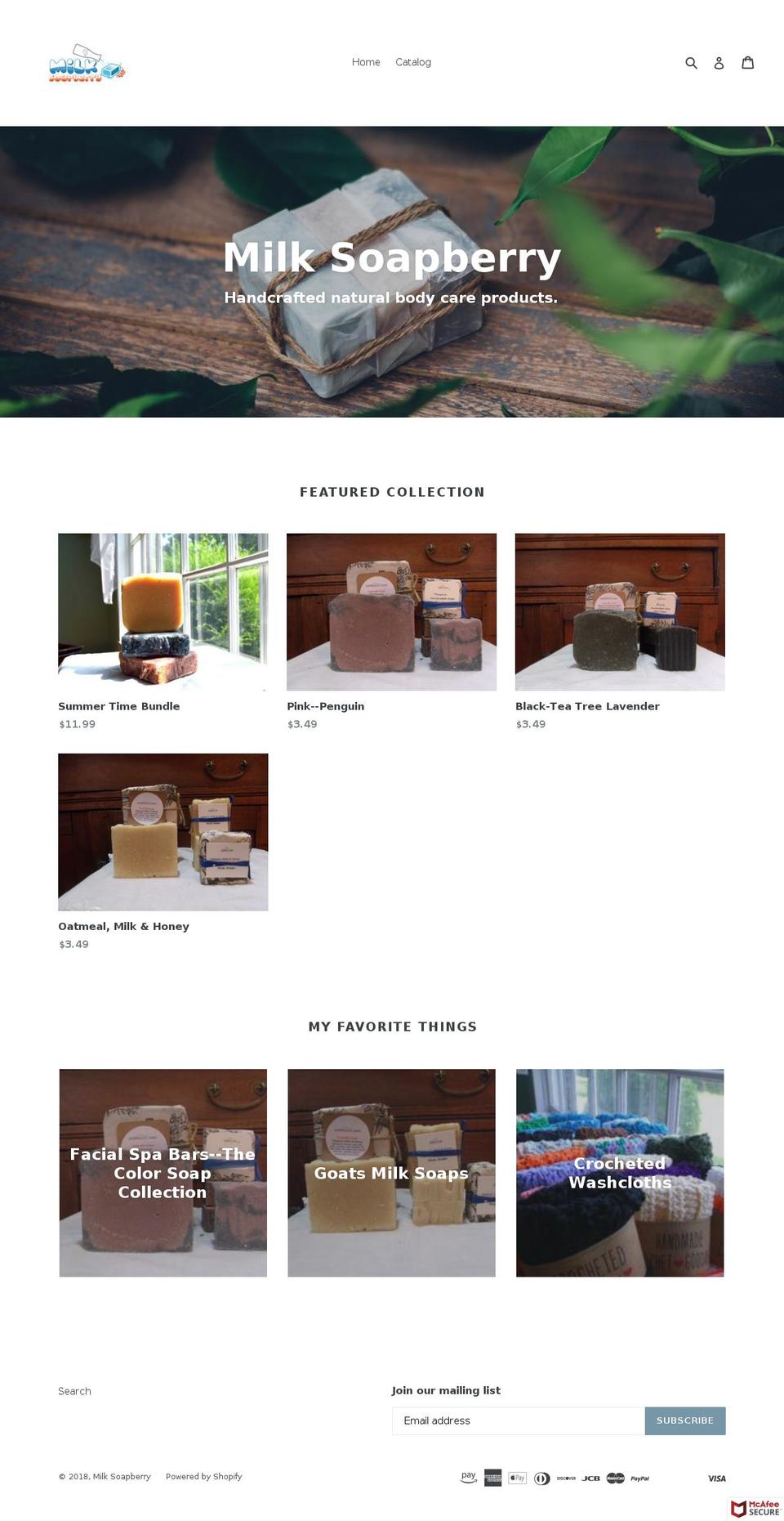 milksoapberry.com shopify website screenshot