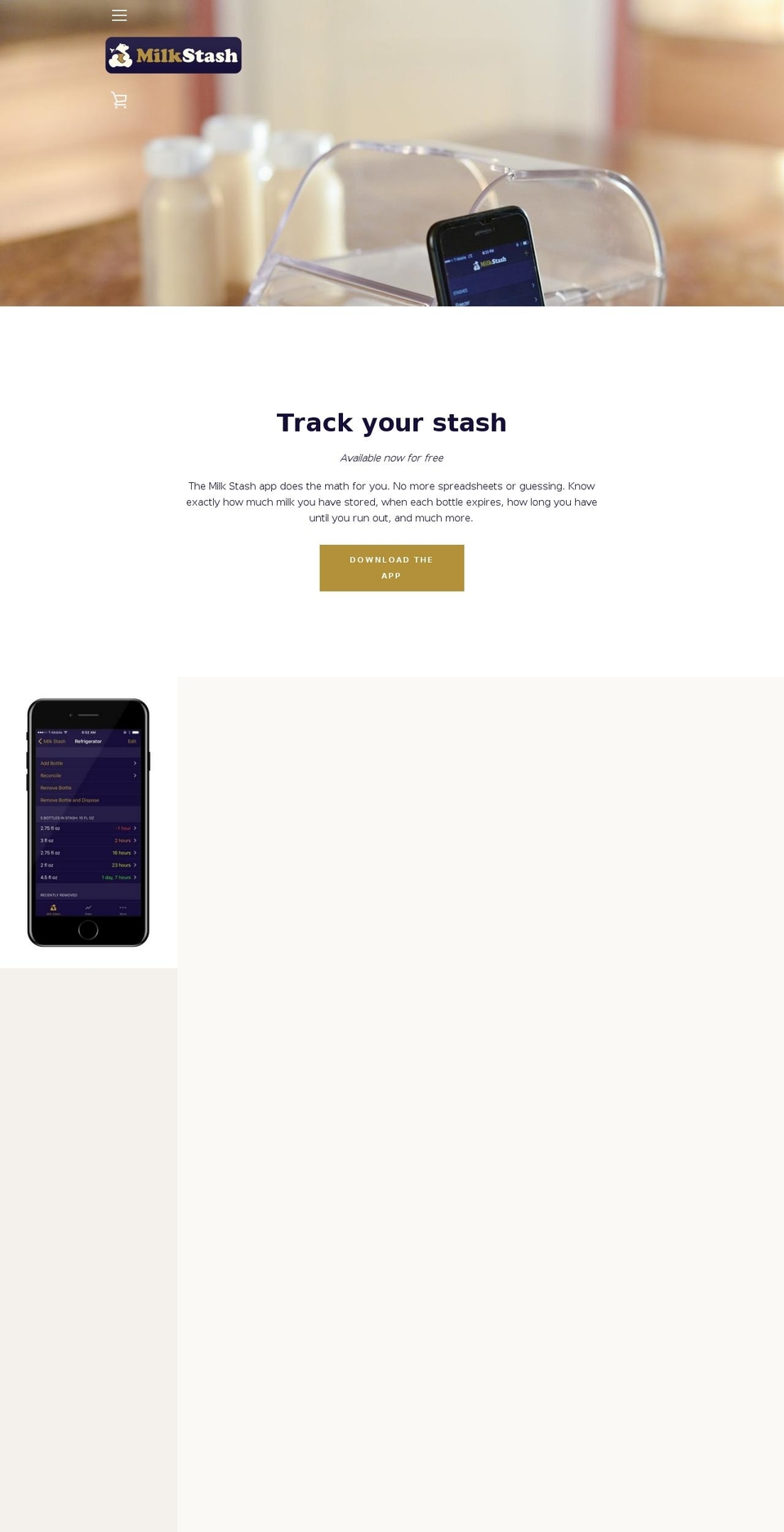 milkstash.com shopify website screenshot