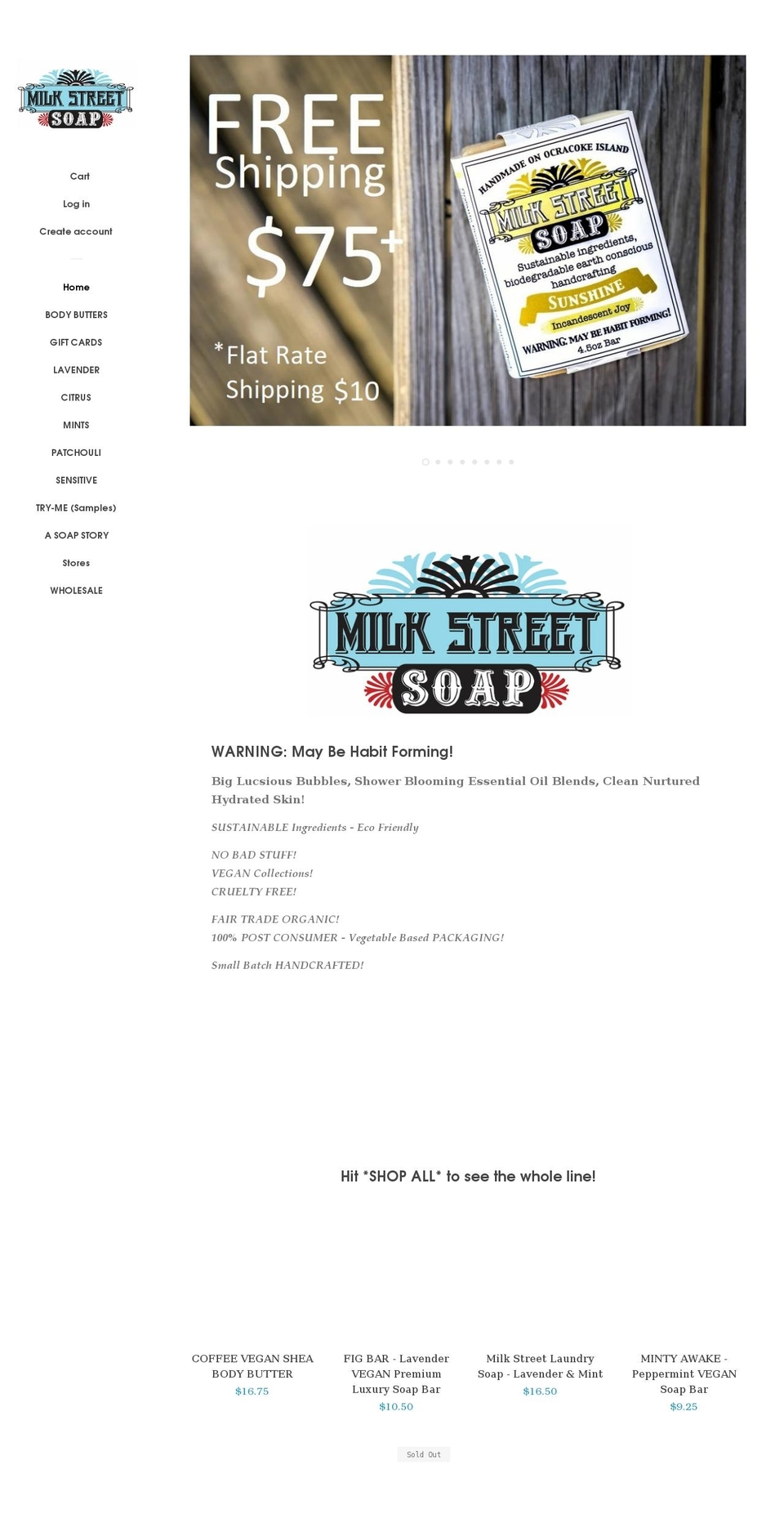milkstreetsoap.com shopify website screenshot
