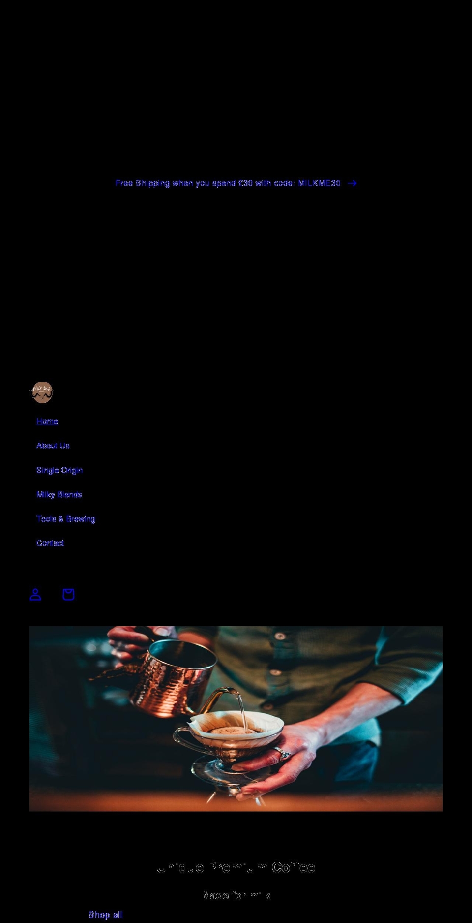 milktash.com shopify website screenshot