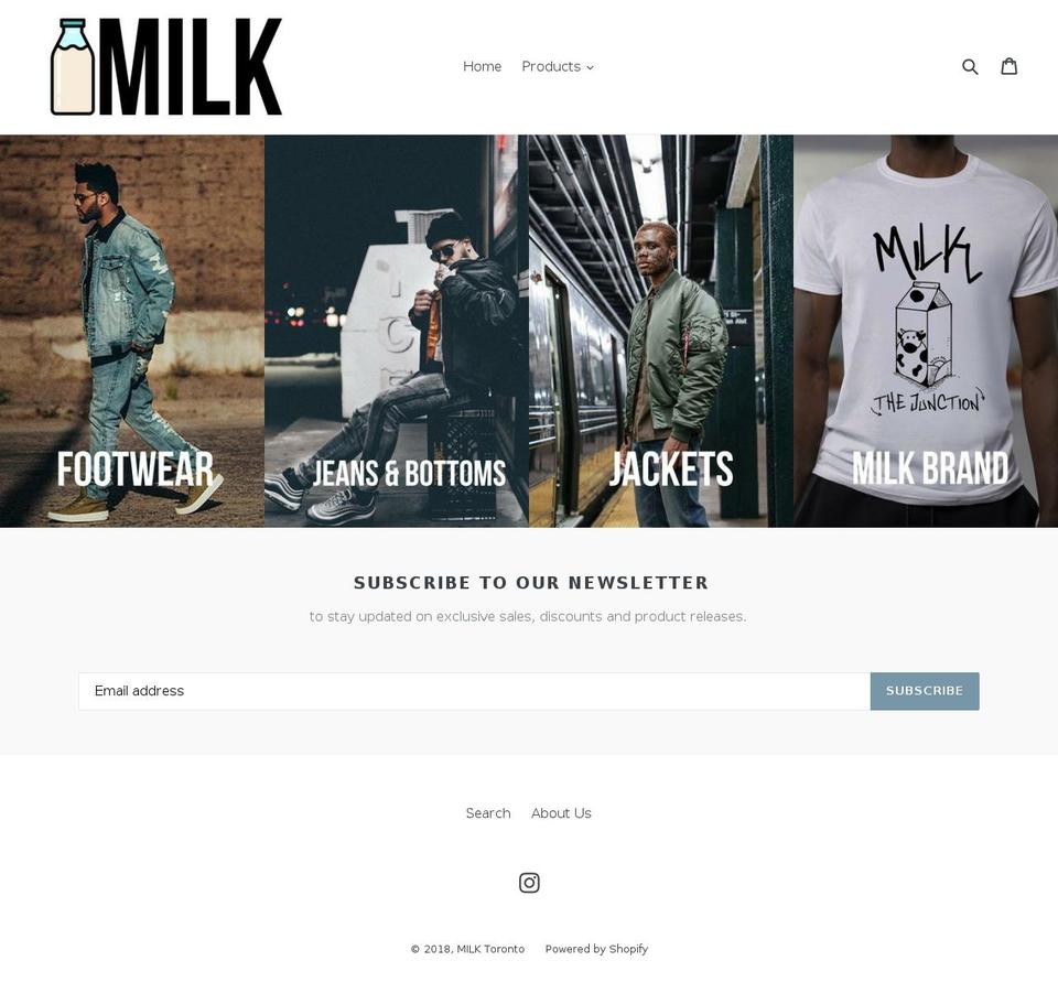 milktoronto.com — Shopify storefront screenshot