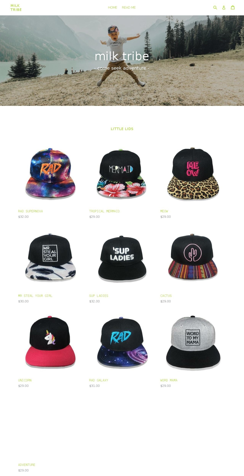 milktribe.com — Shopify storefront screenshot