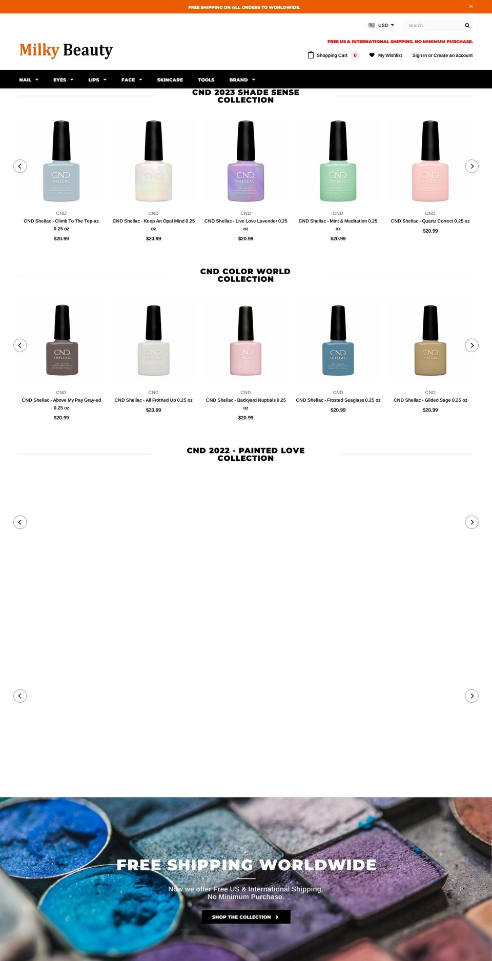 milkybeauty.com shopify website screenshot