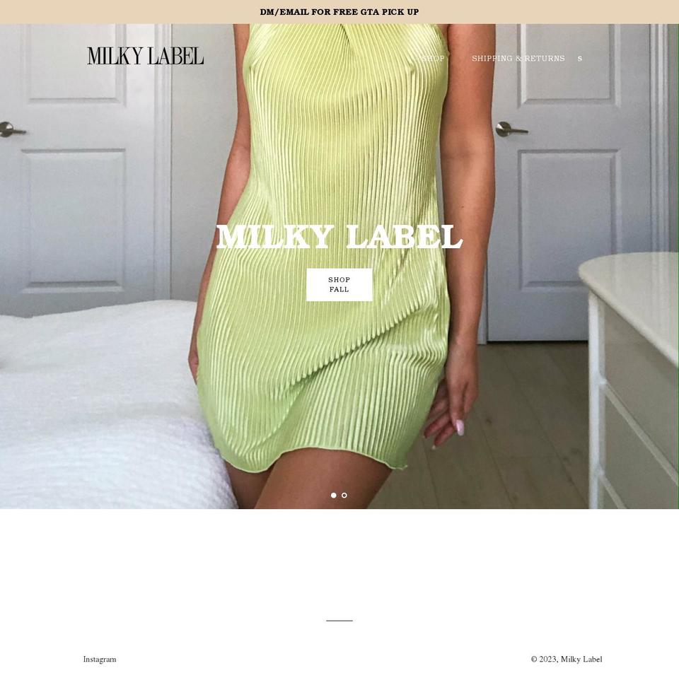 milkylabel.com shopify website screenshot