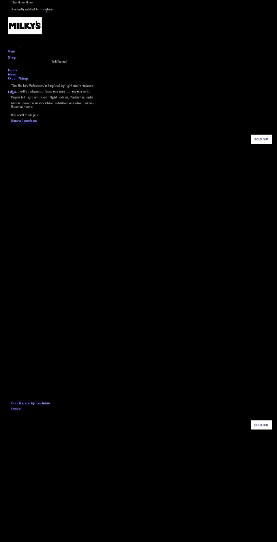 milkys.ca shopify website screenshot