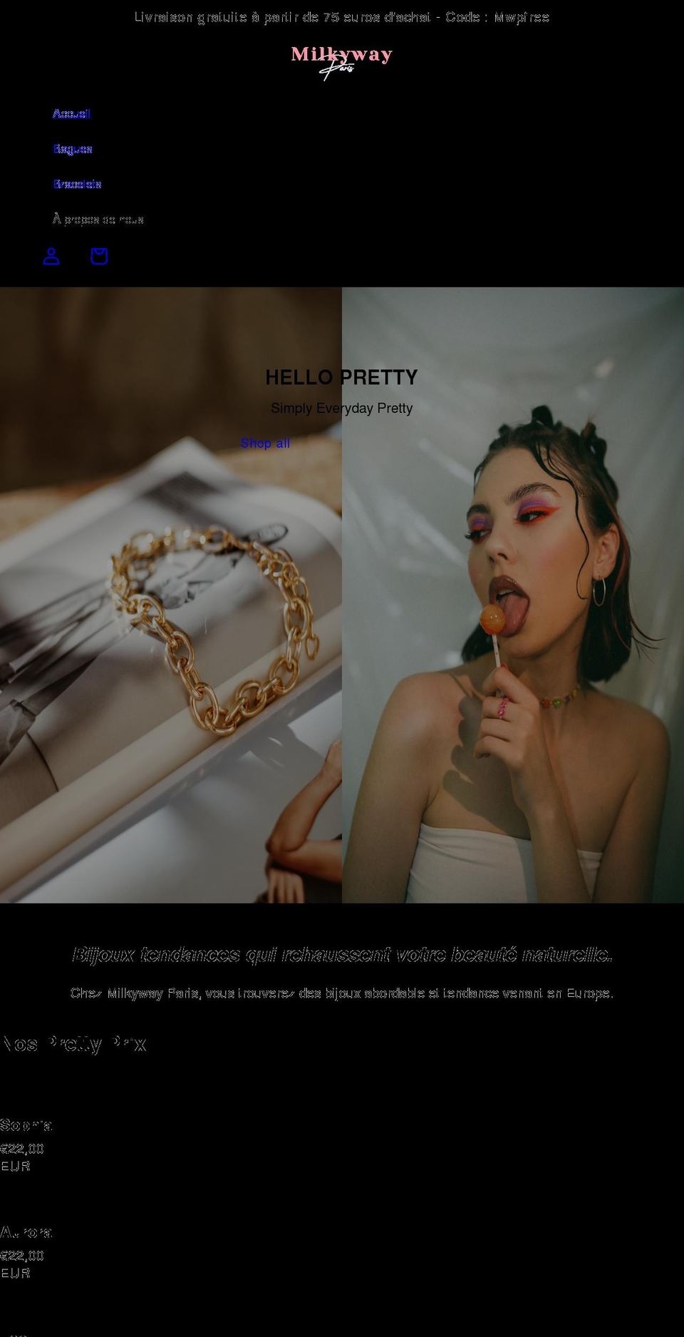 milkywayparis.com shopify website screenshot