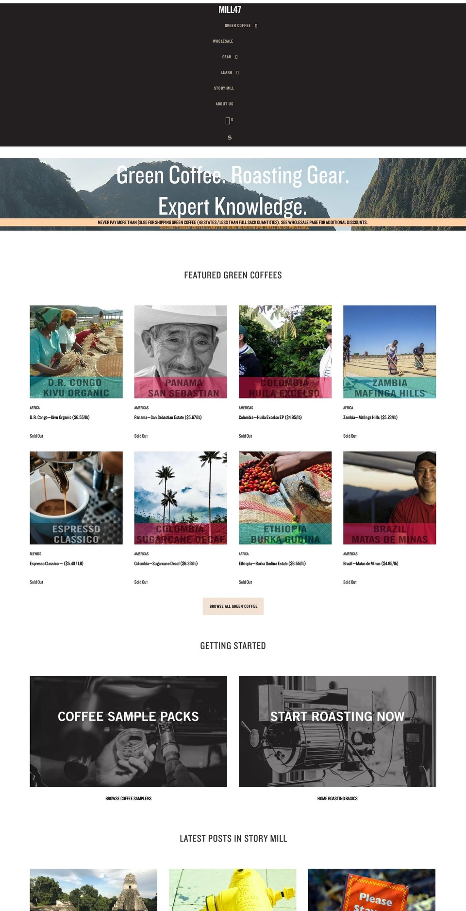 Timber-latest Shopify theme site example mill47coffee.com