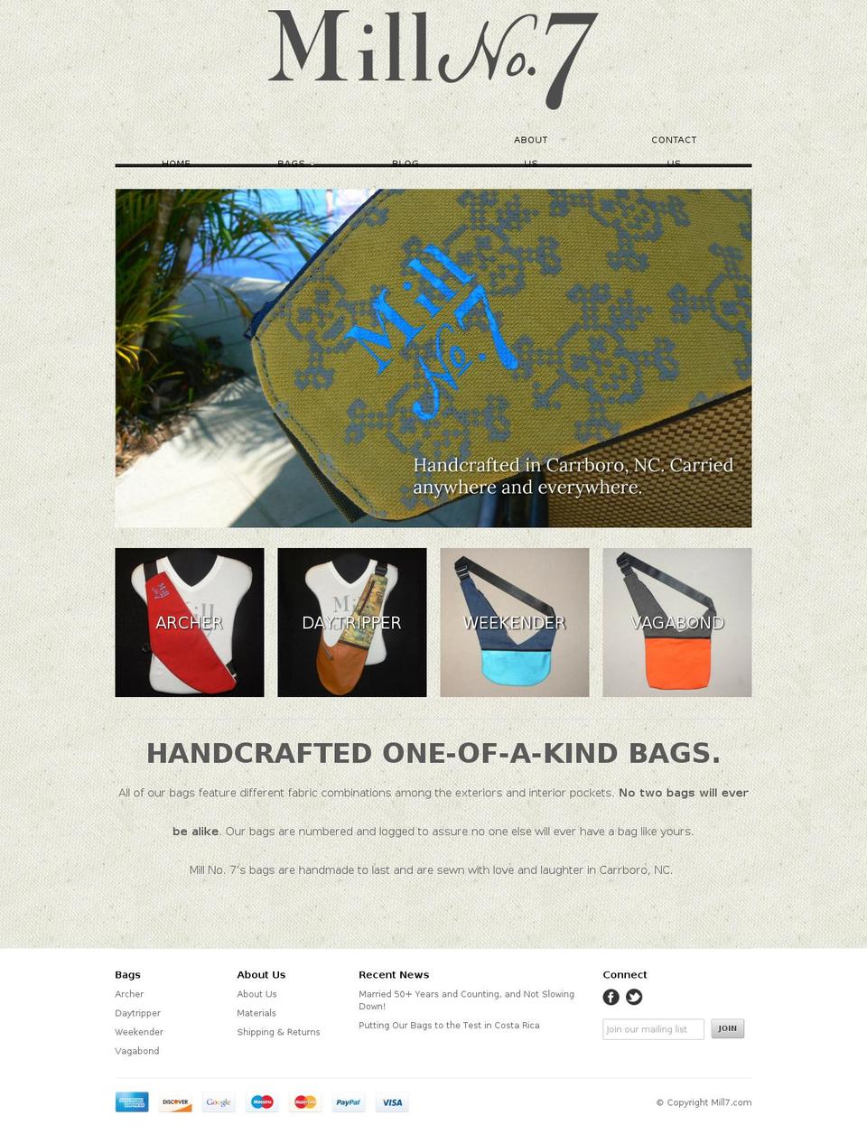 mill7.com shopify website screenshot