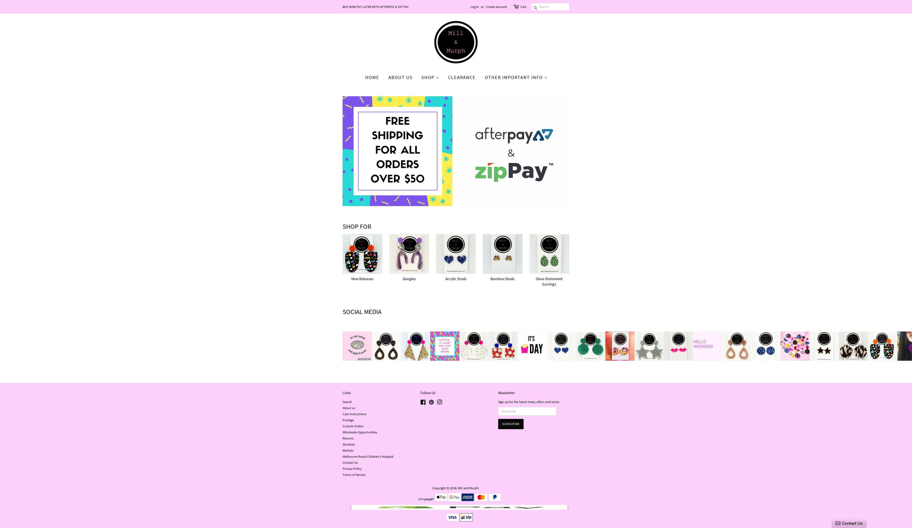 millandmurph.com — Shopify storefront screenshot
