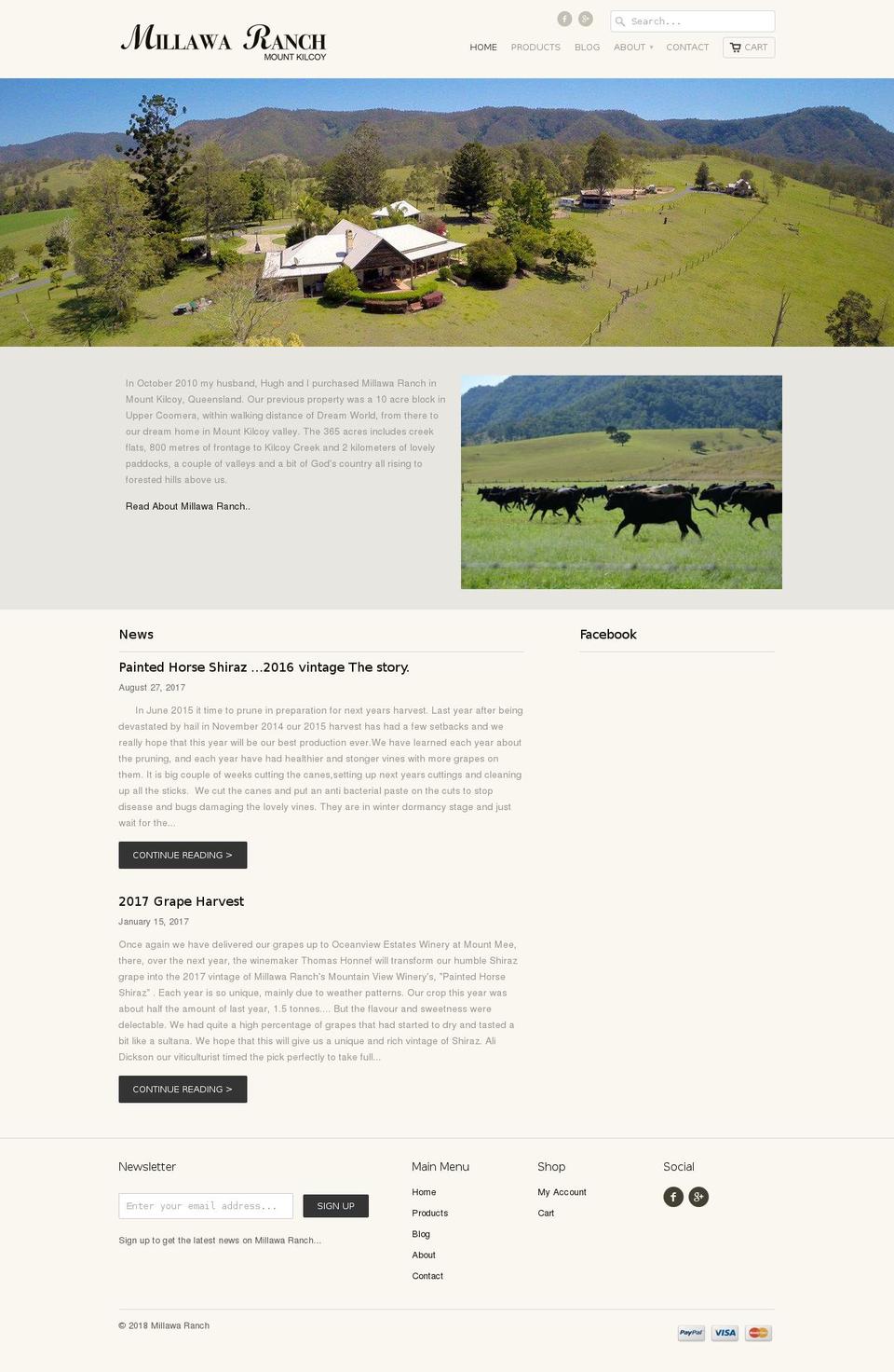 millawaranch.com.au shopify website screenshot