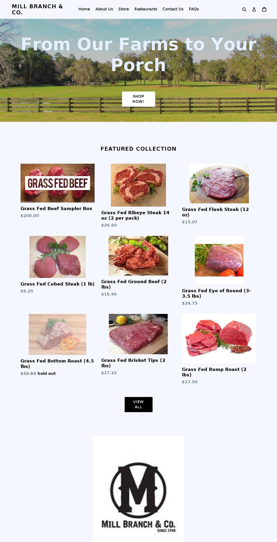 millbranchco.com shopify website screenshot