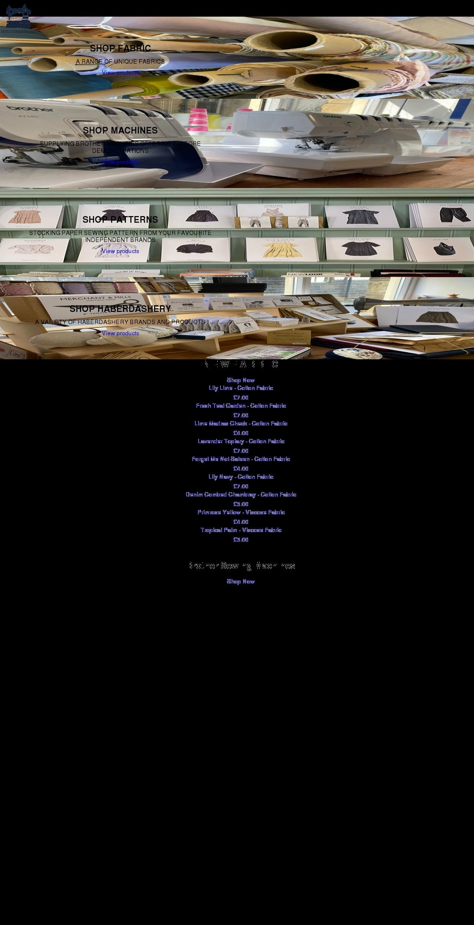 millcreations.co.uk shopify website screenshot