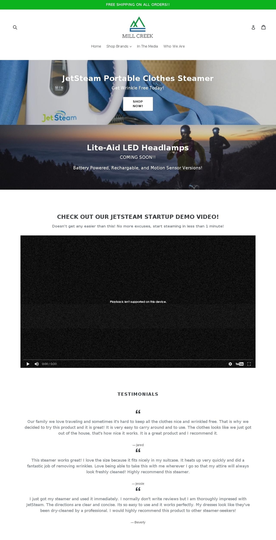 millcreekbrands.com shopify website screenshot