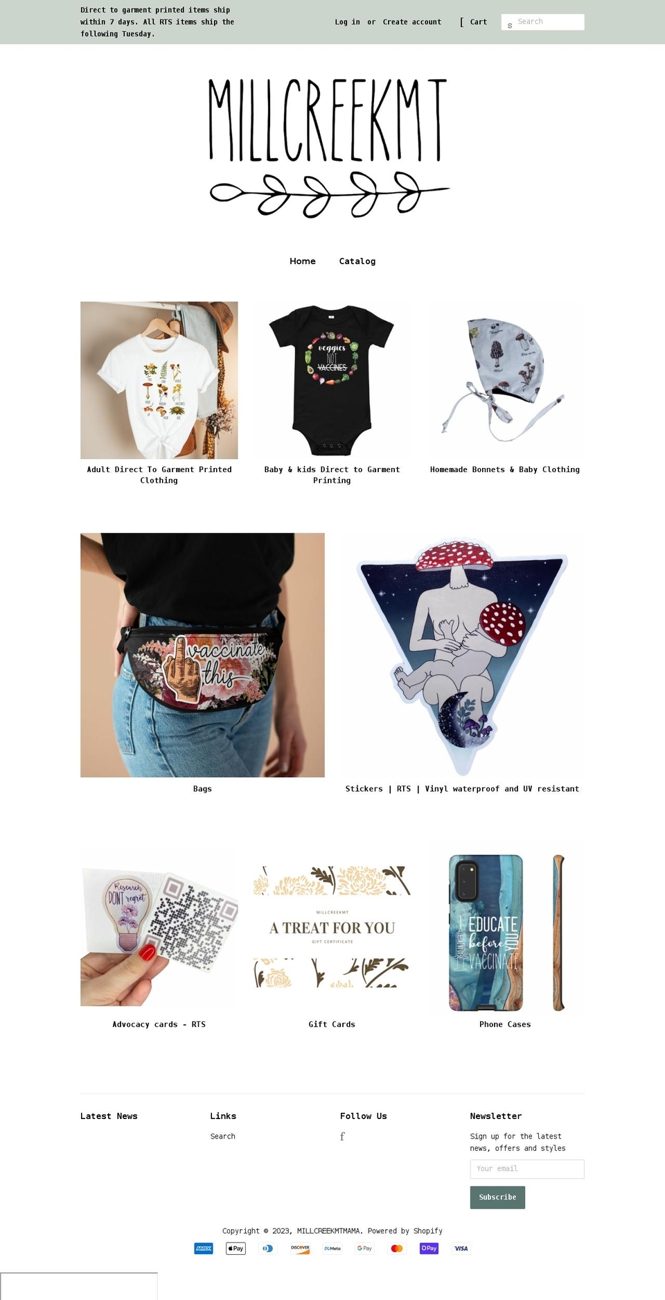 millcreekmtmama.shop shopify website screenshot