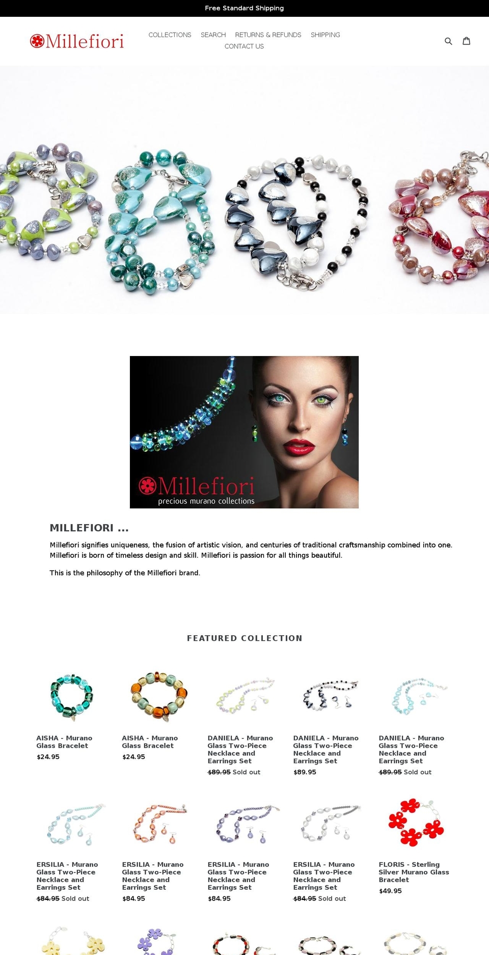millefioristore.com shopify website screenshot