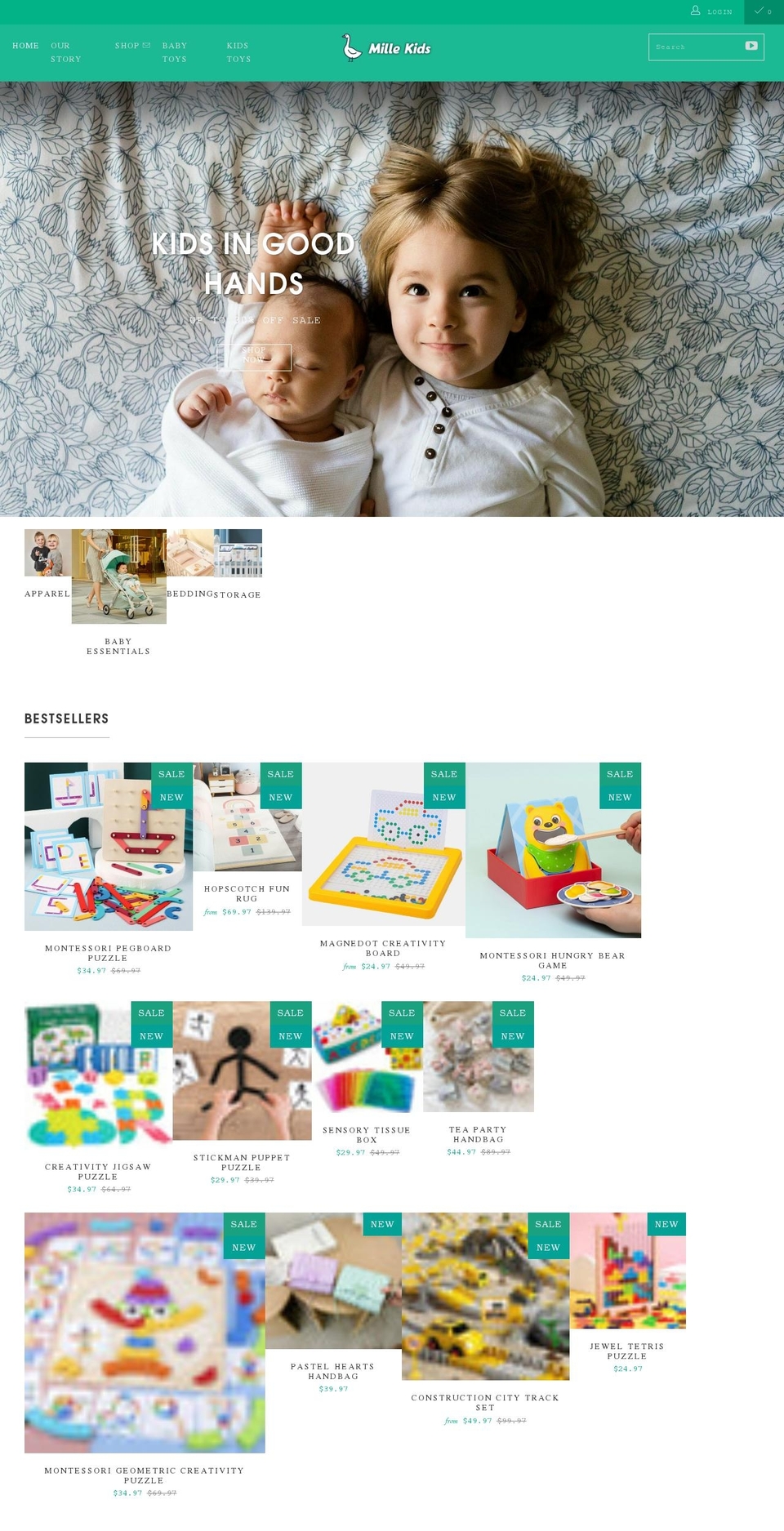 millekids.com shopify website screenshot