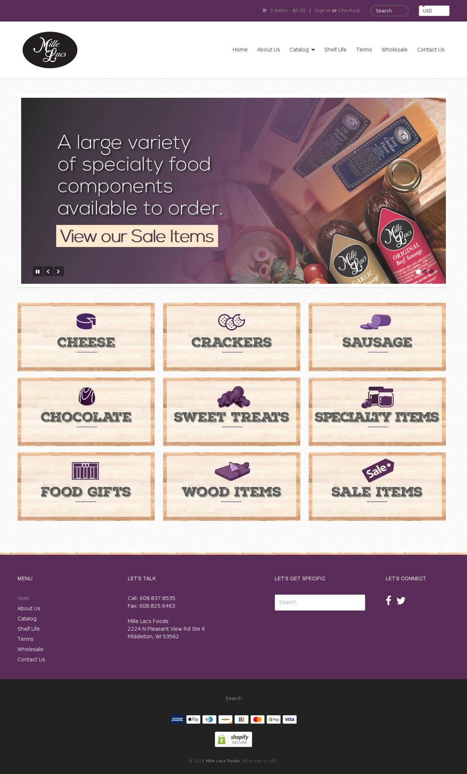 millelacsfood.com — Shopify storefront screenshot