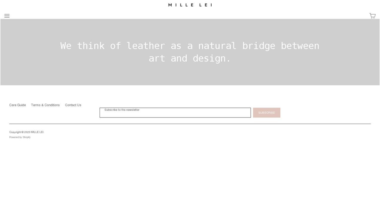 millelei.com shopify website screenshot