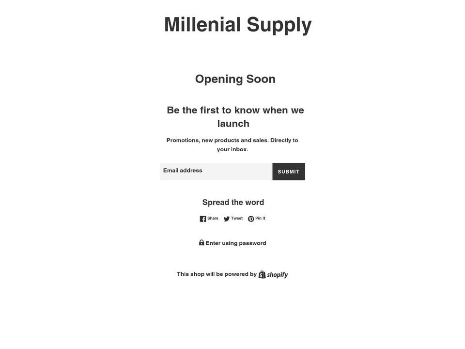 millenial.supply shopify website screenshot