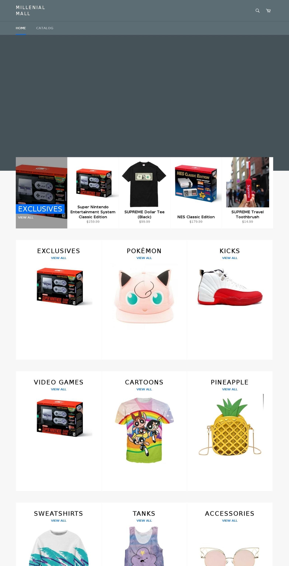 millenialmall.com — Shopify storefront screenshot
