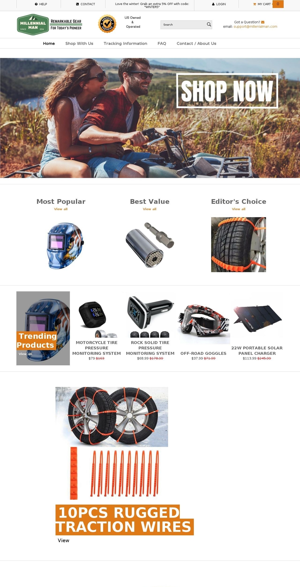 millenialman.com — Shopify storefront screenshot