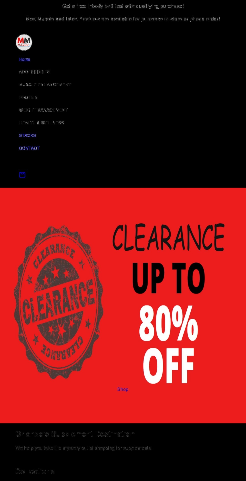 millenianutrition.com shopify website screenshot