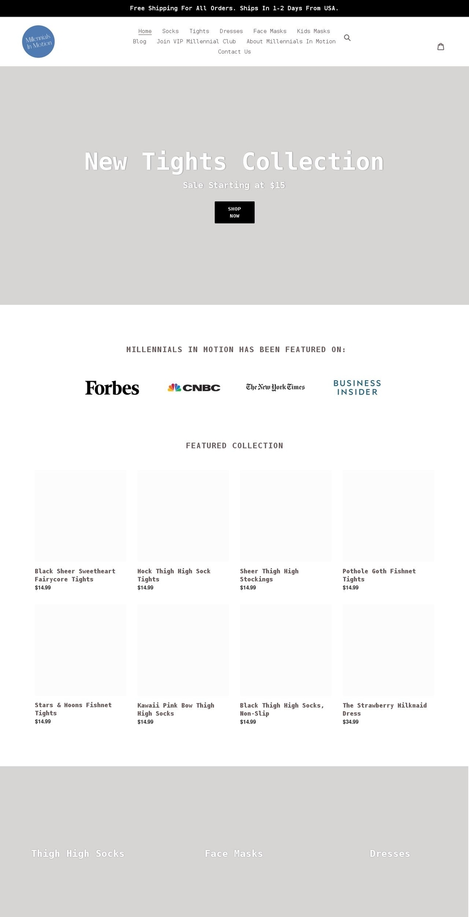 millennialshops.com shopify website screenshot