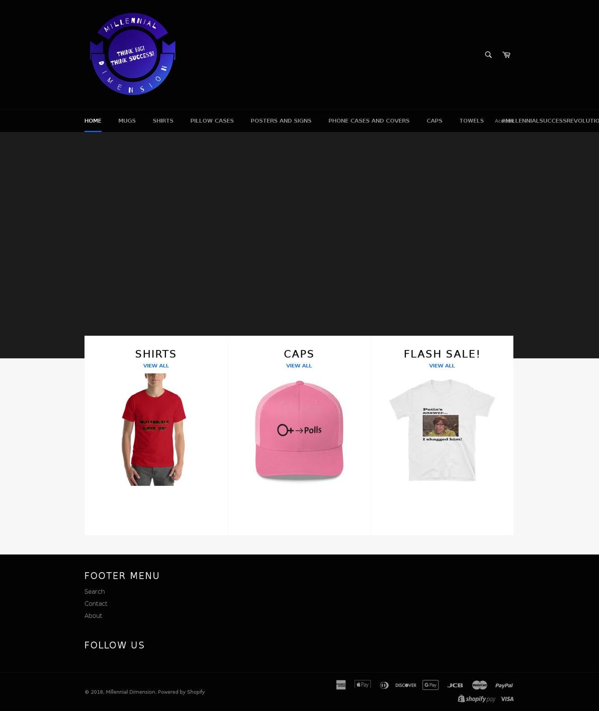 millennialsmakingadifference.com — Shopify storefront screenshot