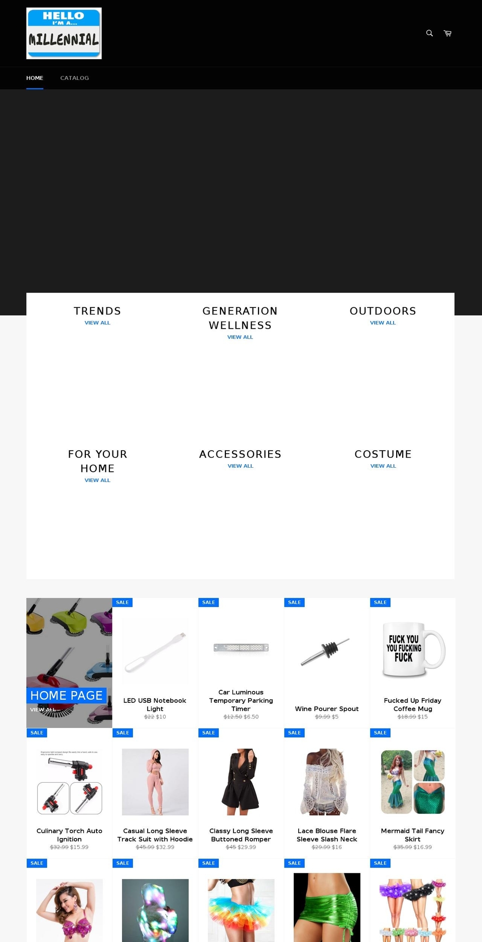 millennialsus.com — Shopify storefront screenshot