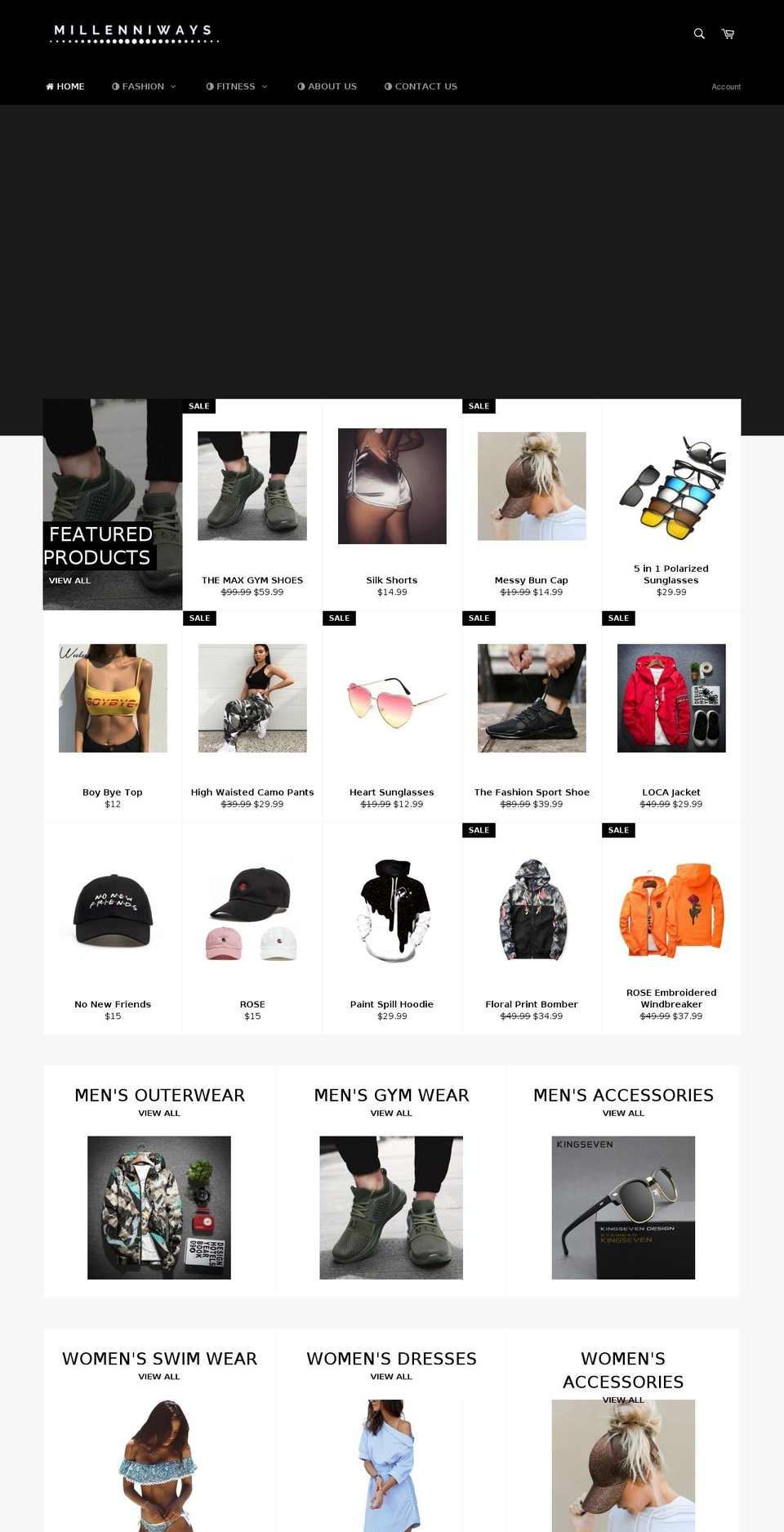 millenniways.com — Shopify storefront screenshot