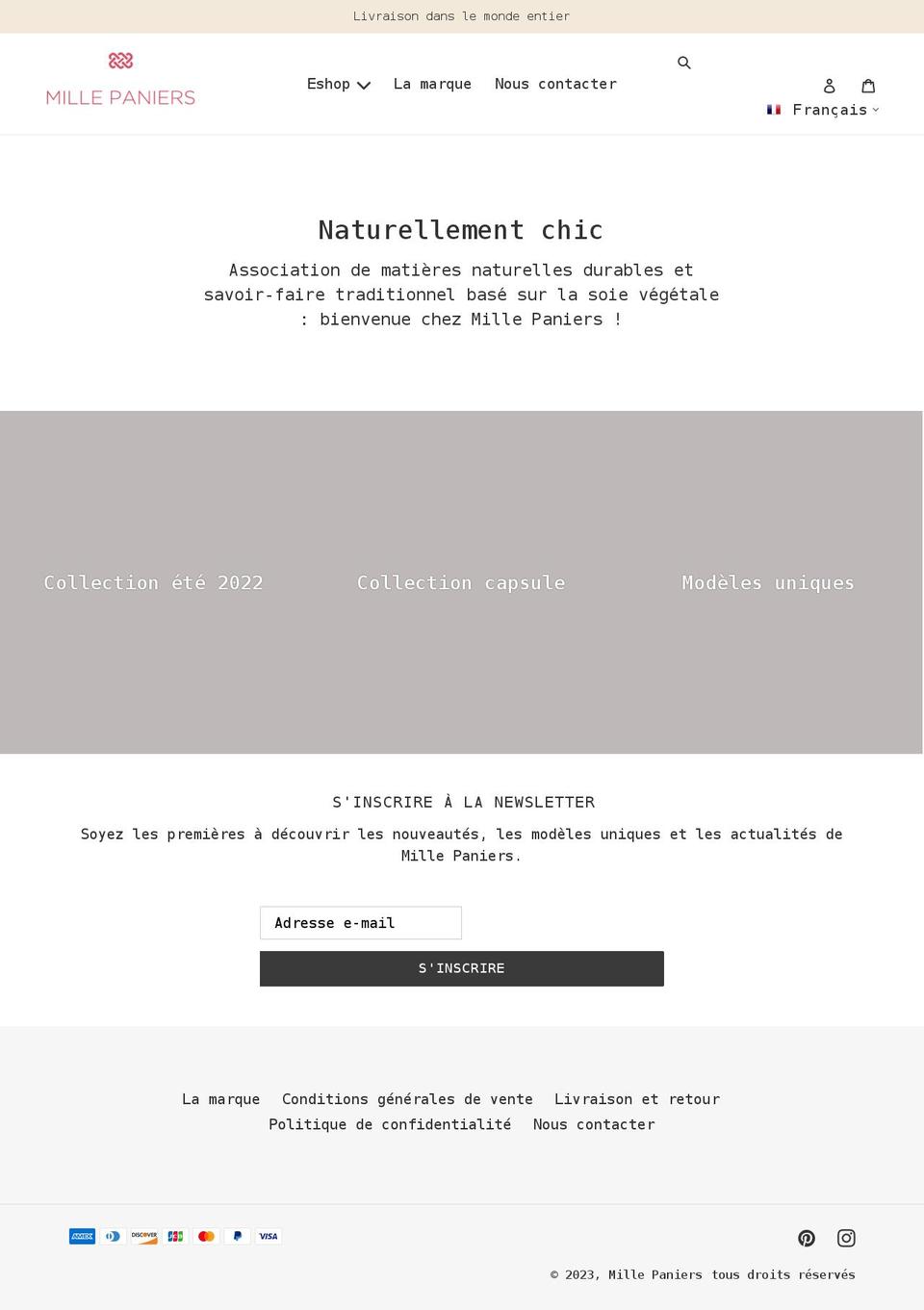 millepaniers.com shopify website screenshot