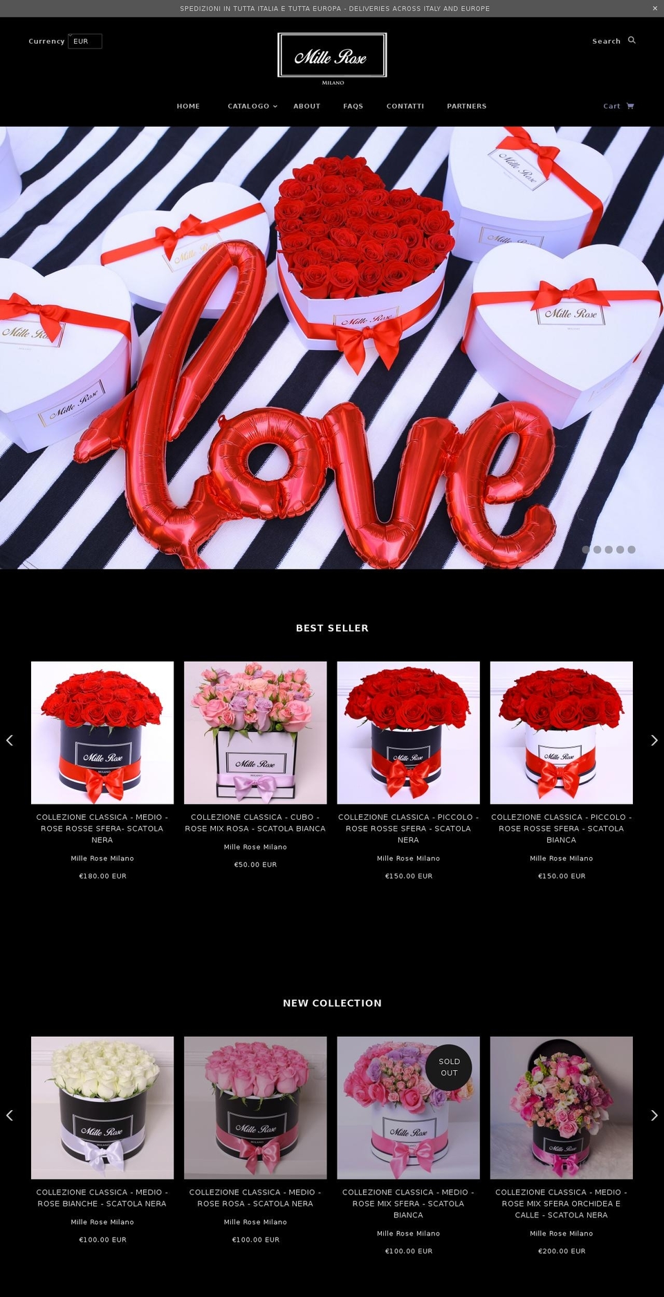 millerosemilano.com — Shopify storefront screenshot