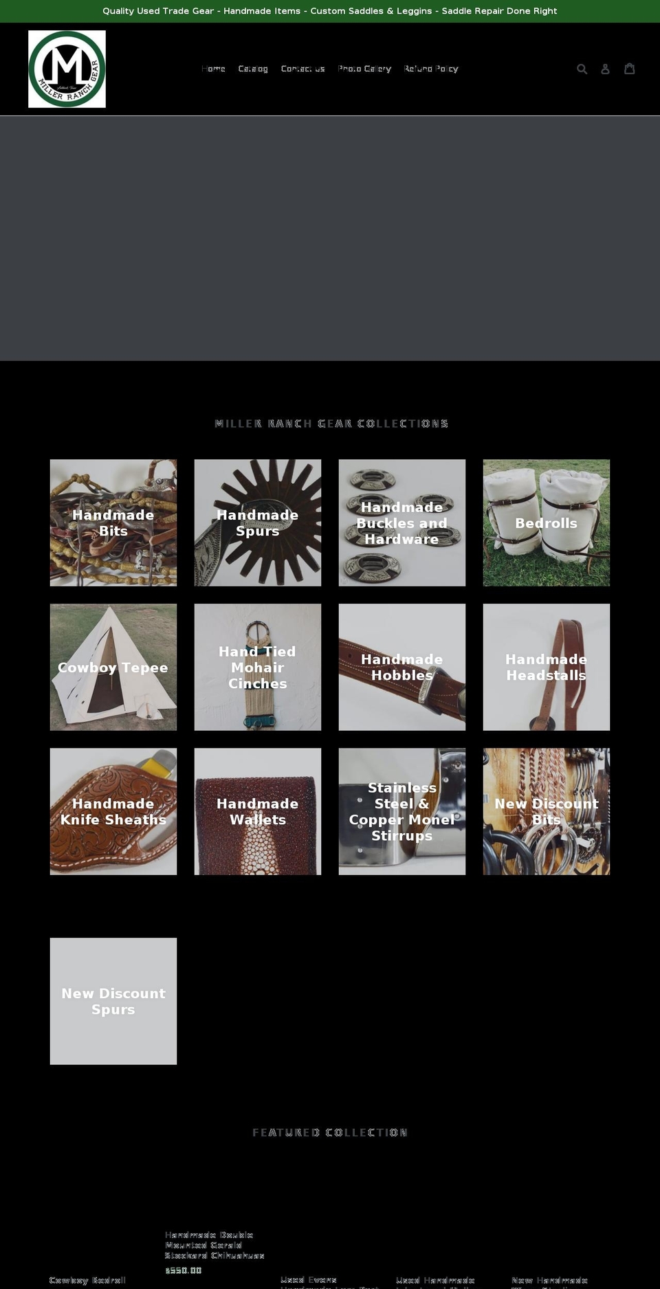 millerranchgear.com — Shopify storefront screenshot