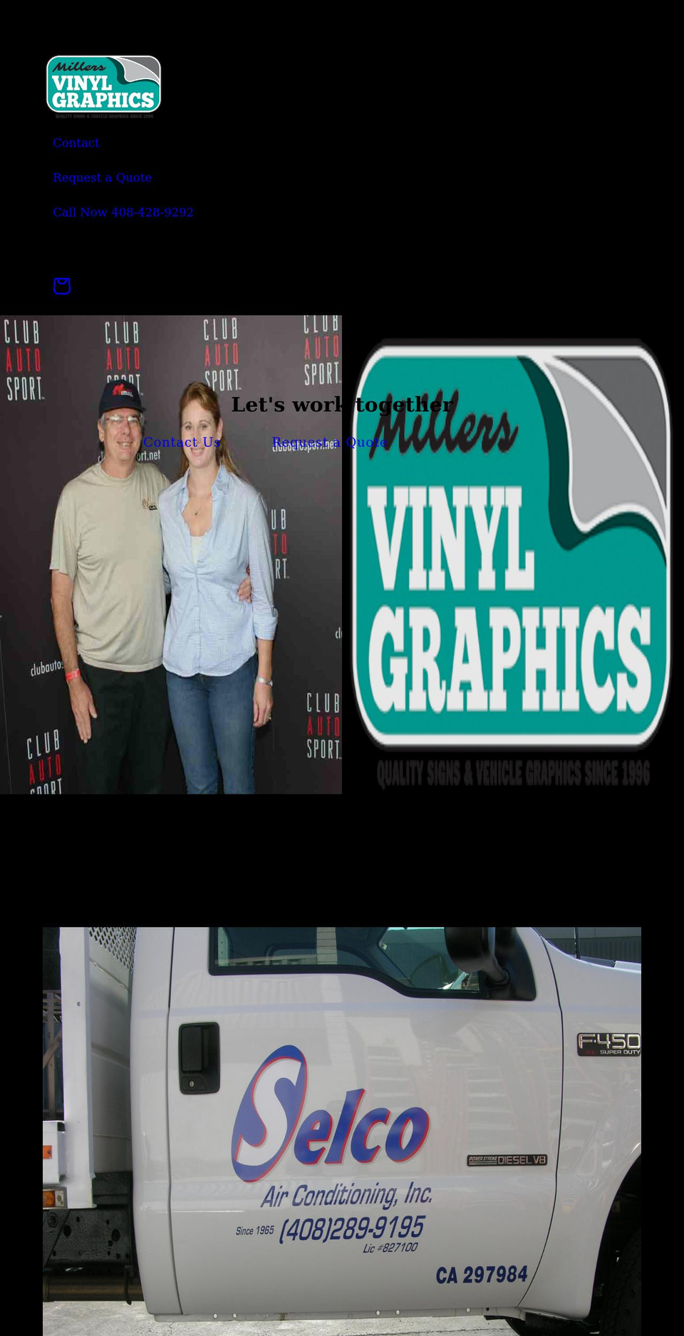 millersvinyl.com shopify website screenshot