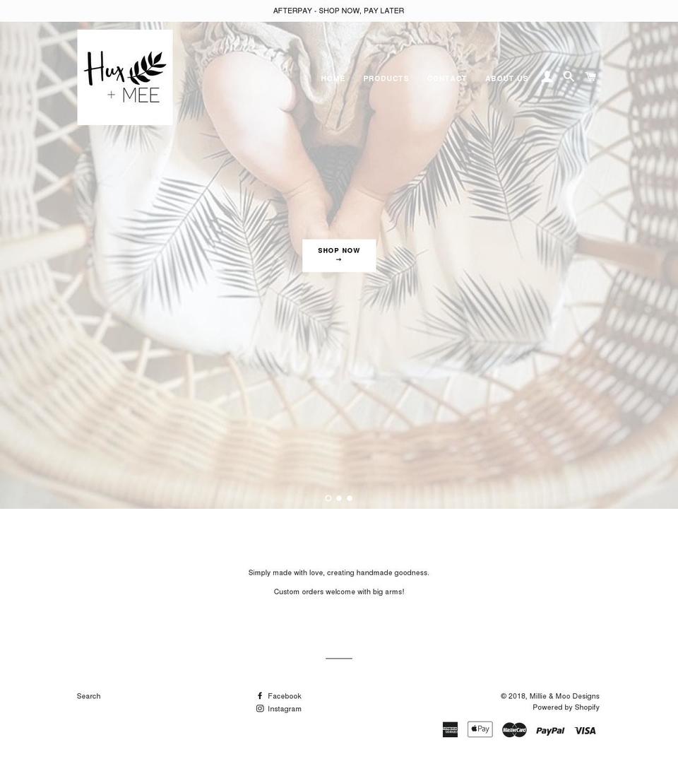 millieandmoo.com — Shopify storefront screenshot