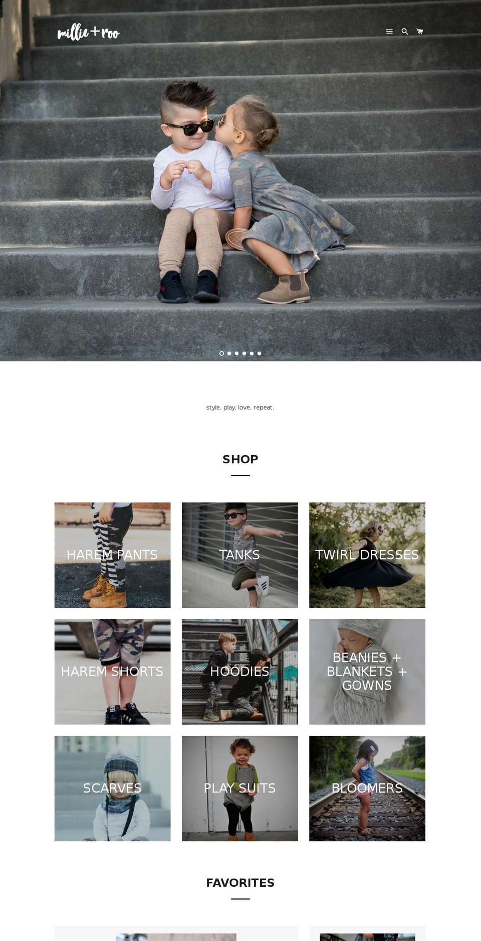 millieandroo.com shopify website screenshot
