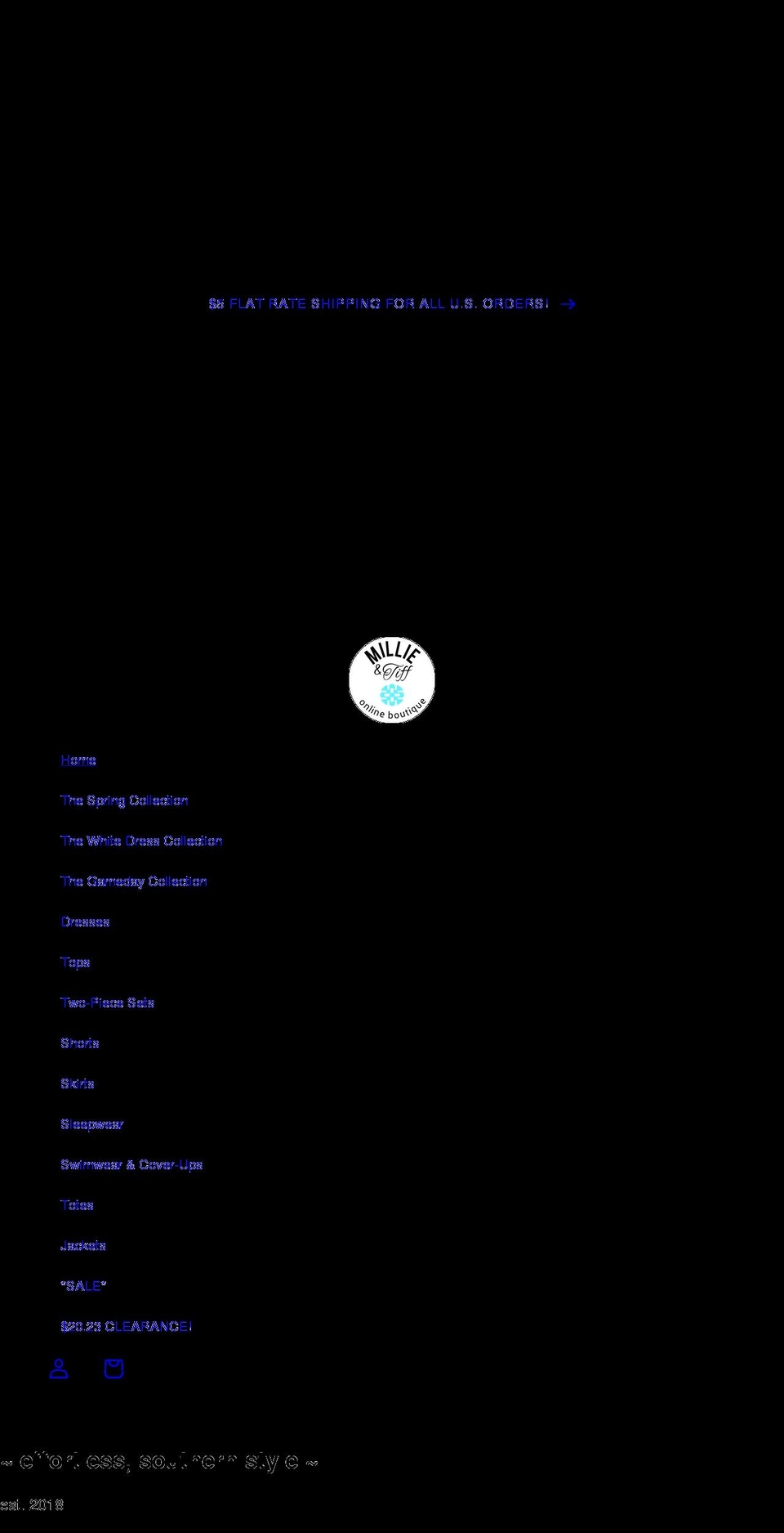 millieandtiff.com shopify website screenshot
