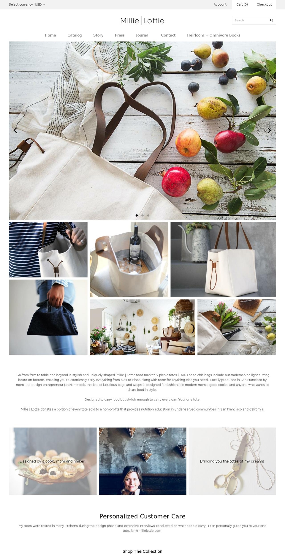 millielottie.com shopify website screenshot