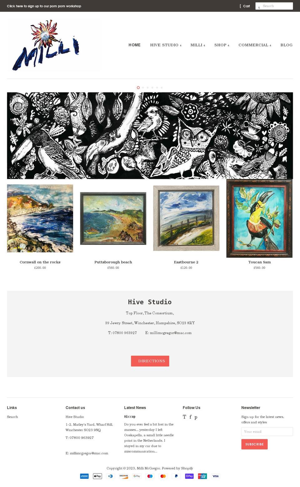 millimcgregor.com shopify website screenshot