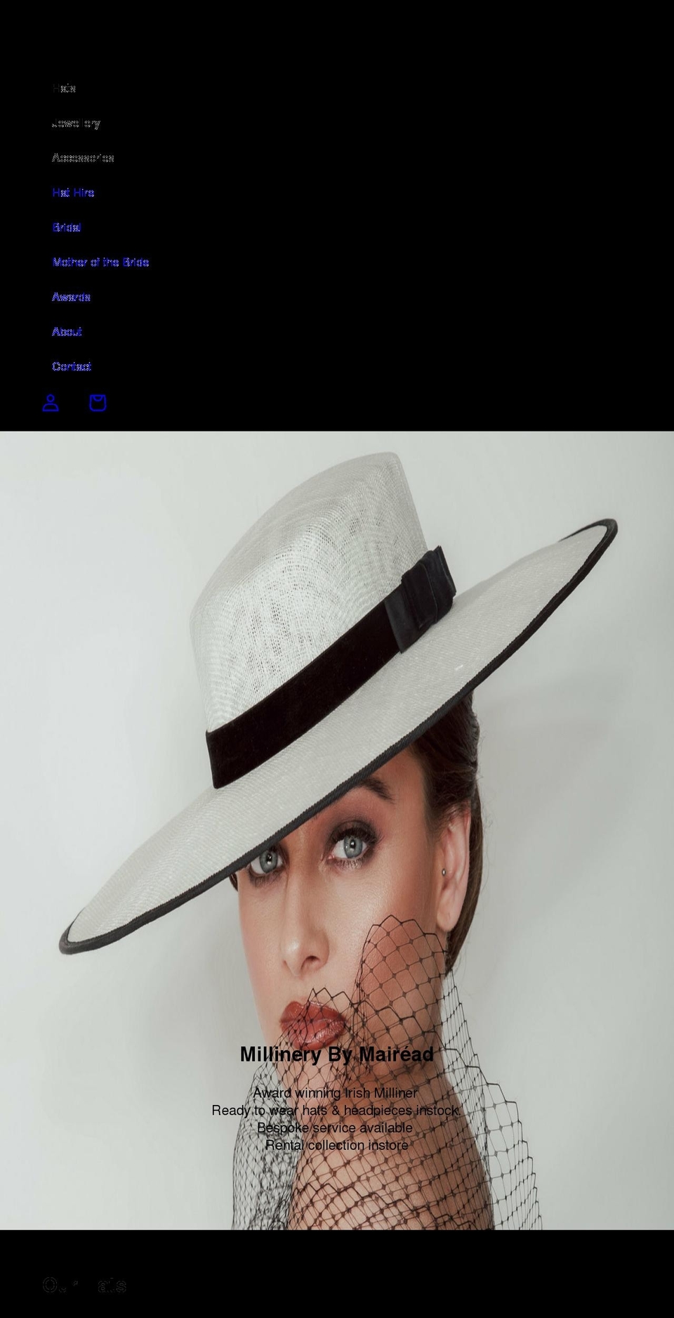 millinerybymairead.com shopify website screenshot