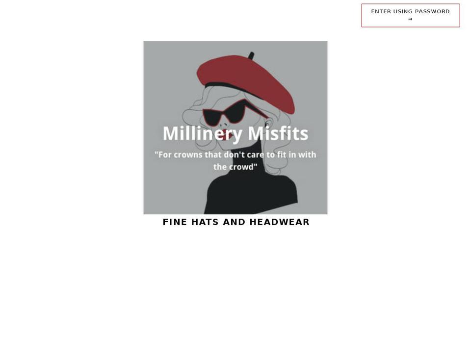 millinerymisfits.com — Shopify storefront screenshot