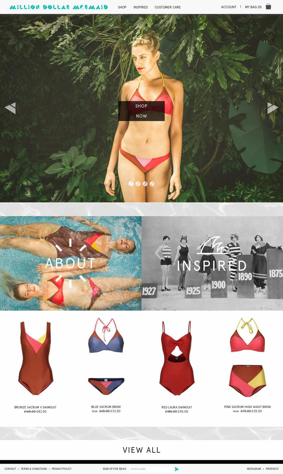 million-dollar-mermaid.com shopify website screenshot