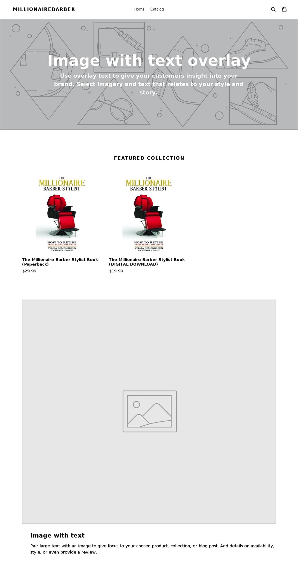 millionairebarber.com shopify website screenshot