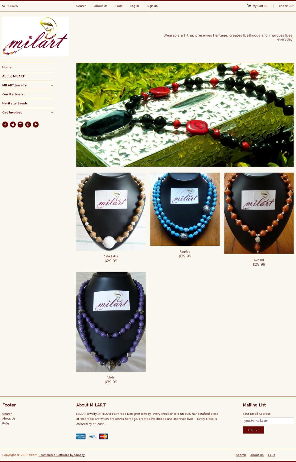 millionarts.com shopify website screenshot